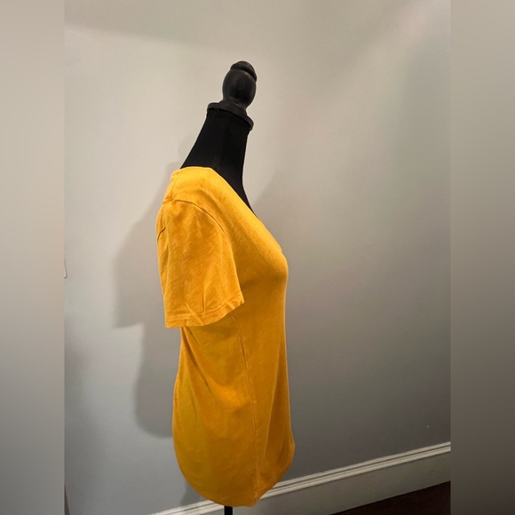 J. Crew Yellow V Neck Slub Cotton Tee - Picture 4 of 7